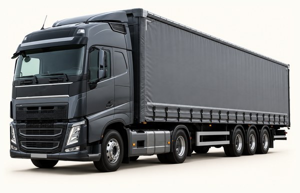 Articulated truck with a curtain-side semi-trailer